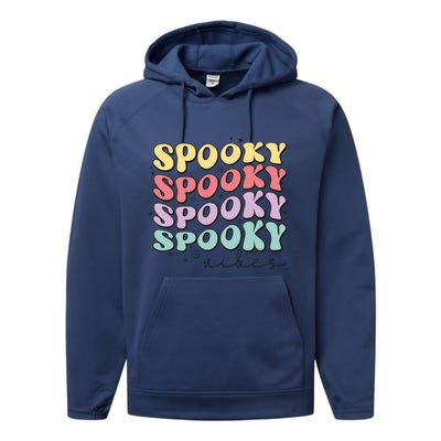 Funny Spooky Vibes Halloween Groovy Costume Gift Performance Fleece Hoodie