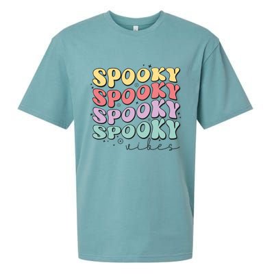 Funny Spooky Vibes Halloween Groovy Costume Gift Sueded Cloud Jersey T-Shirt