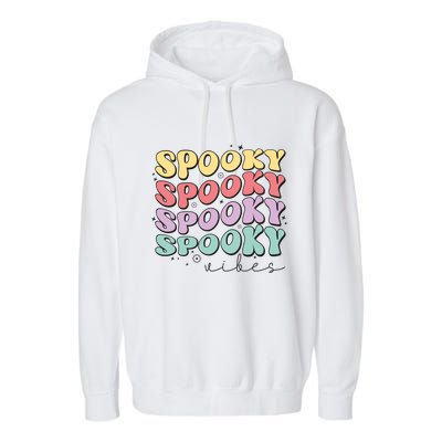 Funny Spooky Vibes Halloween Groovy Costume Gift Garment-Dyed Fleece Hoodie