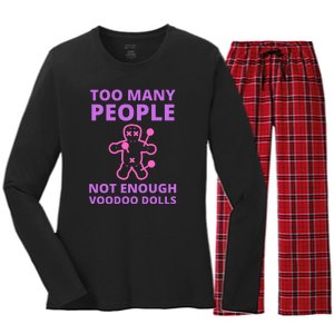 Funny Sarcastic Voodoo Doll Gift Women's Long Sleeve Flannel Pajama Set 