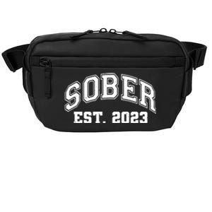 Funny Sober Varsity Est. 2023 Sobriety Celebrate Recovery Crossbody Pack