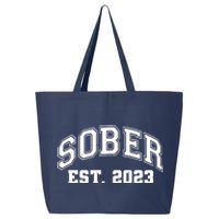 Funny Sober Varsity Est. 2023 Sobriety Celebrate Recovery 25L Jumbo Tote