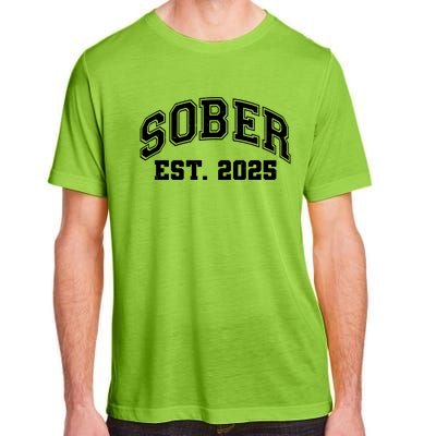 Funny Sober Varsity Est. 2025 Sobriety Celebrate Recovery Adult ChromaSoft Performance T-Shirt