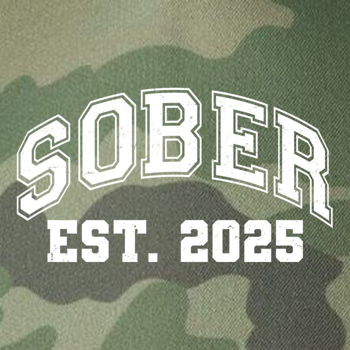 Funny Sober Varsity Est. 2025 Sobriety Celebrate Recovery Legacy Tie Dye Trucker Hat