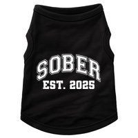 Funny Sober Varsity Est. 2025 Sobriety Celebrate Recovery Doggie Tank
