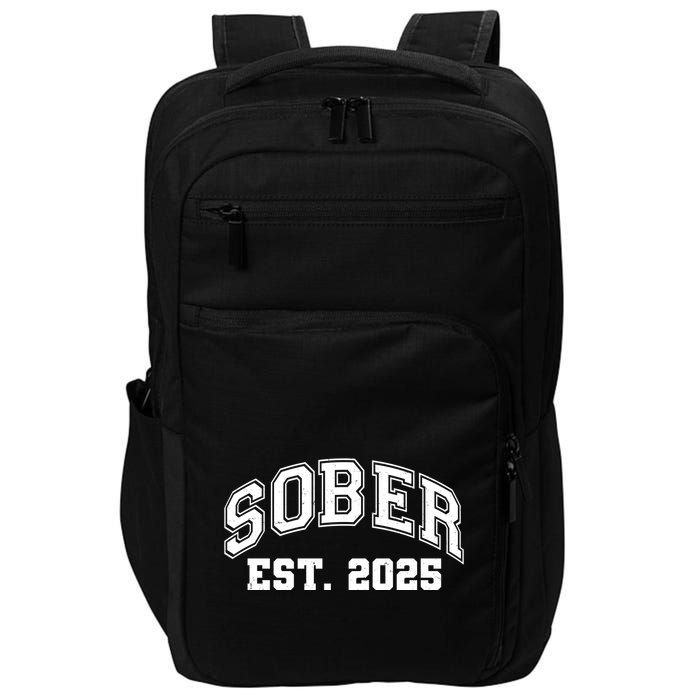 Funny Sober Varsity Est. 2025 Sobriety Celebrate Recovery Impact Tech Backpack