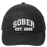 Funny Sober Varsity Est. 2025 Sobriety Celebrate Recovery 7-Panel Snapback Hat