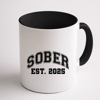 Funny Sober Varsity Est. 2025 Sobriety Celebrate Recovery Mug