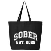 Funny Sober Varsity Est. 2025 Sobriety Celebrate Recovery 25L Jumbo Tote