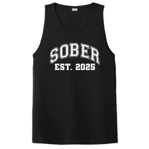 Funny Sober Varsity Est. 2025 Sobriety Celebrate Recovery PosiCharge Competitor Tank