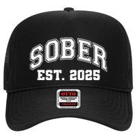 Funny Sober Varsity Est. 2025 Sobriety Celebrate Recovery Trucker Hat