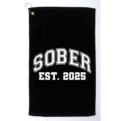Funny Sober Varsity Est. 2025 Sobriety Celebrate Recovery Golf Towel