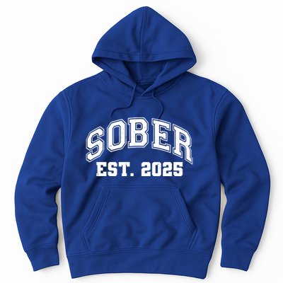 Funny Sober Varsity Est. 2025 Sobriety Celebrate Recovery Hoodie