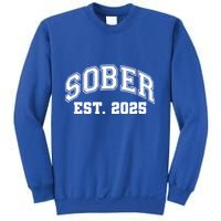 Funny Sober Varsity Est. 2025 Sobriety Celebrate Recovery Sweatshirt