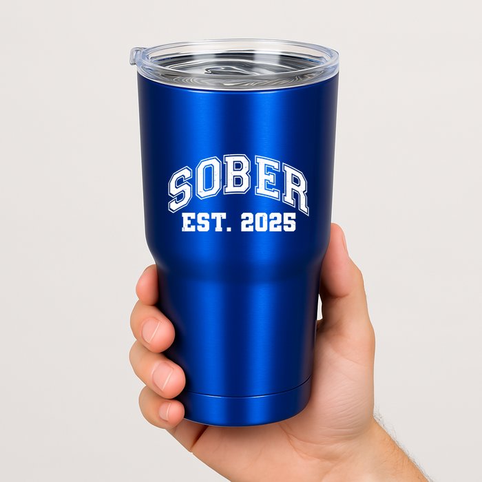 Funny Sober Varsity Est. 2025 Sobriety Celebrate Recovery Tumbler