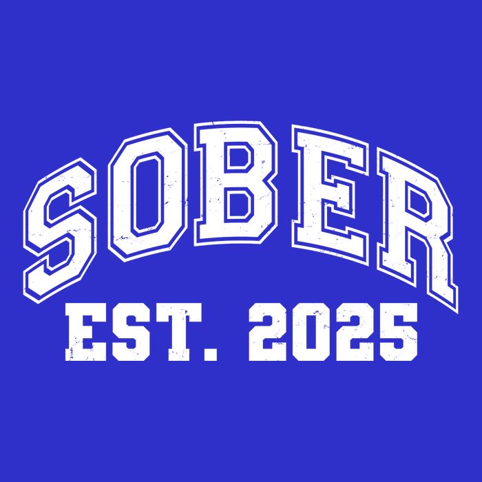 Funny Sober Varsity Est. 2025 Sobriety Celebrate Recovery Baby Bodysuit