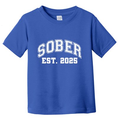 Funny Sober Varsity Est. 2025 Sobriety Celebrate Recovery Toddler T-Shirt