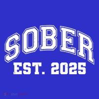 Funny Sober Varsity Est. 2025 Sobriety Celebrate Recovery Kids T-Shirt