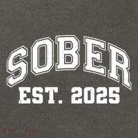 Funny Sober Varsity Est. 2025 Sobriety Celebrate Recovery Cotton Canvas Backpack