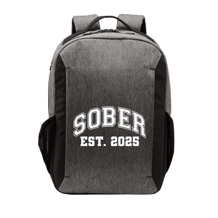 Funny Sober Varsity Est. 2025 Sobriety Celebrate Recovery Vector Backpack