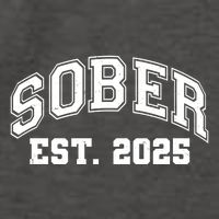 Funny Sober Varsity Est. 2025 Sobriety Celebrate Recovery Vector Backpack