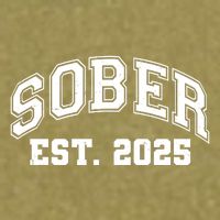 Funny Sober Varsity Est. 2025 Sobriety Celebrate Recovery Garment-Dyed Women's Muscle Tee