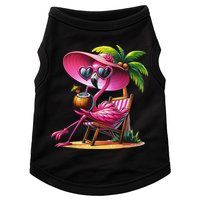 Flamingo Summer Vibes Beach Palm Tree Summer Vacation Doggie Tank