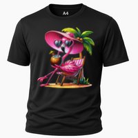 Flamingo Summer Vibes Beach Palm Tree Summer Vacation Performance Shirt