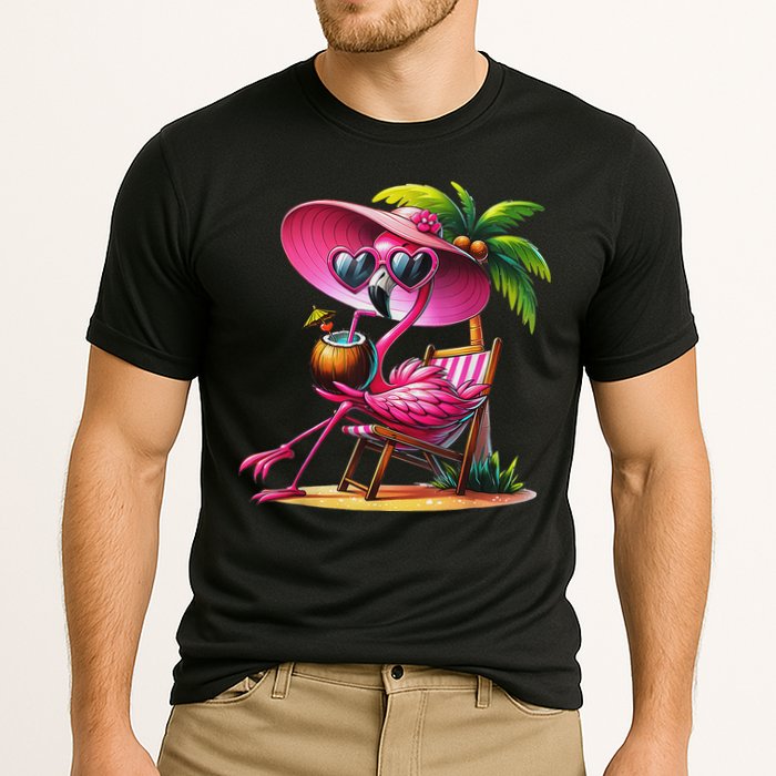 Flamingo Summer Vibes Beach Palm Tree Summer Vacation Performance Shirt