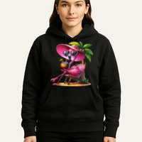 Flamingo Summer Vibes Beach Palm Tree Summer Vacation Hoodie