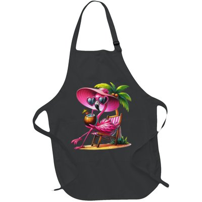 Flamingo Summer Vibes Beach Palm Tree Summer Vacation Apron