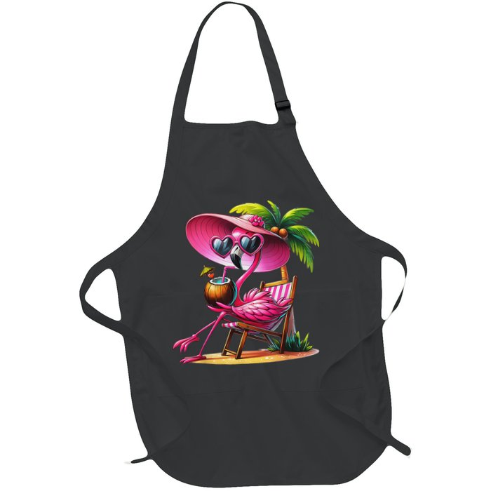 Flamingo Summer Vibes Beach Palm Tree Summer Vacation Apron