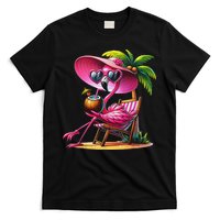 Flamingo Summer Vibes Beach Palm Tree Summer Vacation T-Shirt