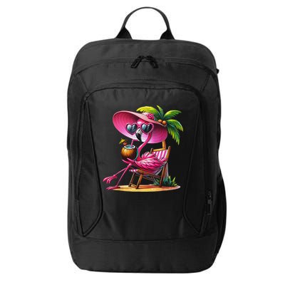 Flamingo Summer Vibes Beach Palm Tree Summer Vacation City Backpack