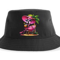 Flamingo Summer Vibes Beach Palm Tree Summer Vacation Sustainable Bucket Hat