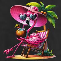 Flamingo Summer Vibes Beach Palm Tree Summer Vacation 11oz C Handle Ceramic Mug