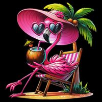 Flamingo Summer Vibes Beach Palm Tree Summer Vacation 16 in Basic Backpack