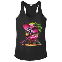 Flamingo Summer Vibes Beach Palm Tree Summer Vacation Ladies PosiCharge Competitor Racerback Tank