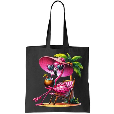 Flamingo Summer Vibes Beach Palm Tree Summer Vacation Bag