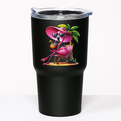 Flamingo Summer Vibes Beach Palm Tree Summer Vacation Tumbler