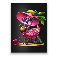 Flamingo Summer Vibes Beach Palm Tree Summer Vacation Poster