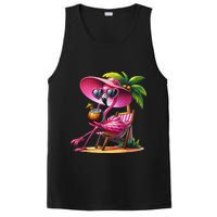 Flamingo Summer Vibes Beach Palm Tree Summer Vacation PosiCharge Competitor Tank