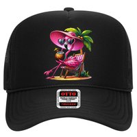 Flamingo Summer Vibes Beach Palm Tree Summer Vacation Hat