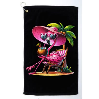 Flamingo Summer Vibes Beach Palm Tree Summer Vacation Golf Towel