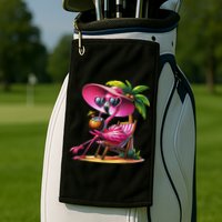 Flamingo Summer Vibes Beach Palm Tree Summer Vacation Golf Towel