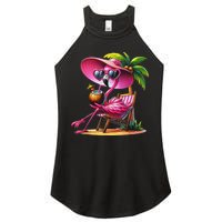 Flamingo Summer Vibes Beach Palm Tree Summer Vacation Women's Perfect Tri Rocker Tank