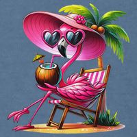 Flamingo Summer Vibes Beach Palm Tree Summer Vacation Garment-Dyed Sweatshirt