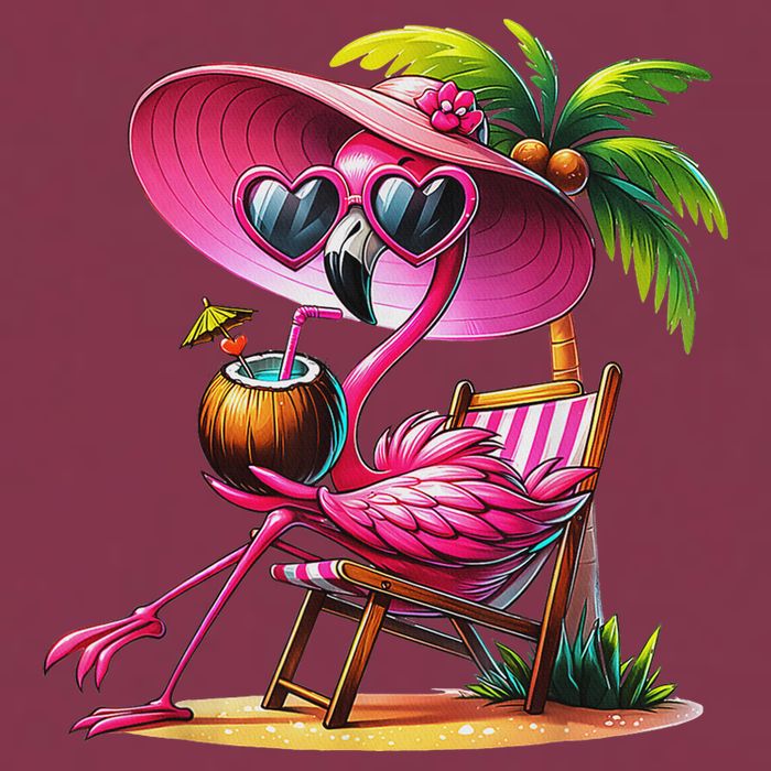 Flamingo Summer Vibes Beach Palm Tree Summer Vacation 16oz Travel Tumbler