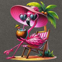 Flamingo Summer Vibes Beach Palm Tree Summer Vacation Cotton Canvas Backpack