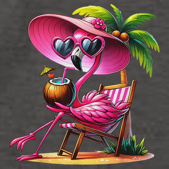 Flamingo Summer Vibes Beach Palm Tree Summer Vacation Vector Backpack